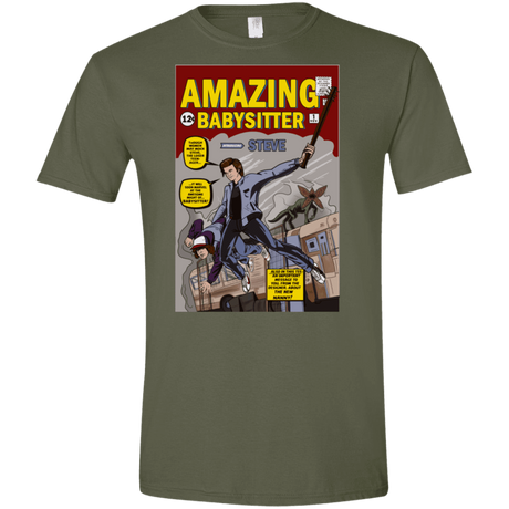 T-Shirts Military Green / S The Amazing Babysitter Men's Semi-Fitted Softstyle
