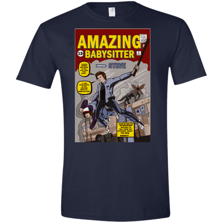 T-Shirts Navy / X-Small The Amazing Babysitter Men's Semi-Fitted Softstyle