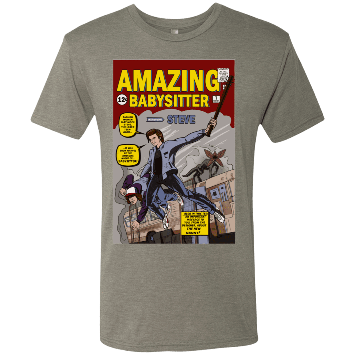 T-Shirts Venetian Grey / S The Amazing Babysitter Men's Triblend T-Shirt