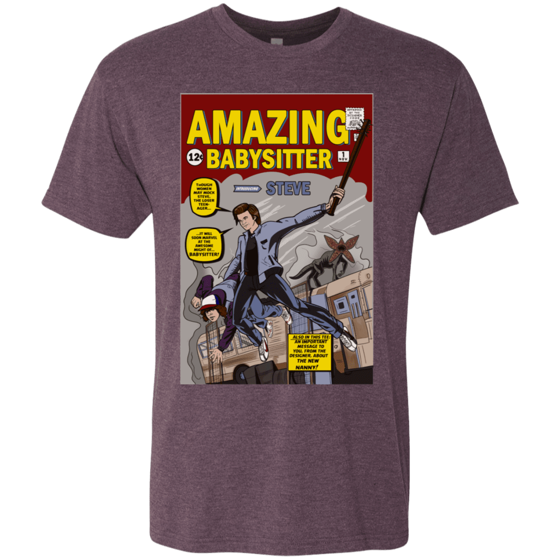 T-Shirts Vintage Purple / S The Amazing Babysitter Men's Triblend T-Shirt