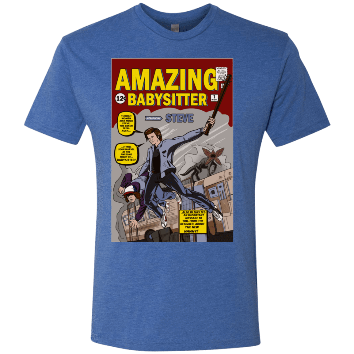 T-Shirts Vintage Royal / S The Amazing Babysitter Men's Triblend T-Shirt