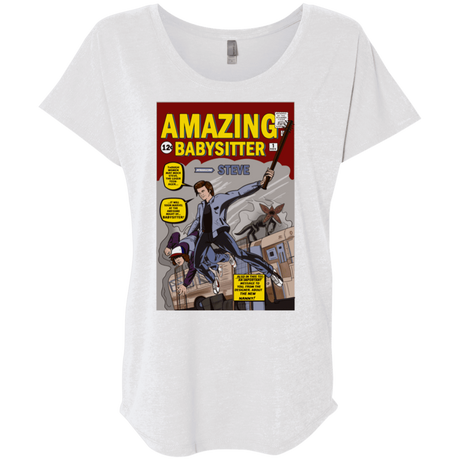 T-Shirts Heather White / X-Small The Amazing Babysitter Triblend Dolman Sleeve