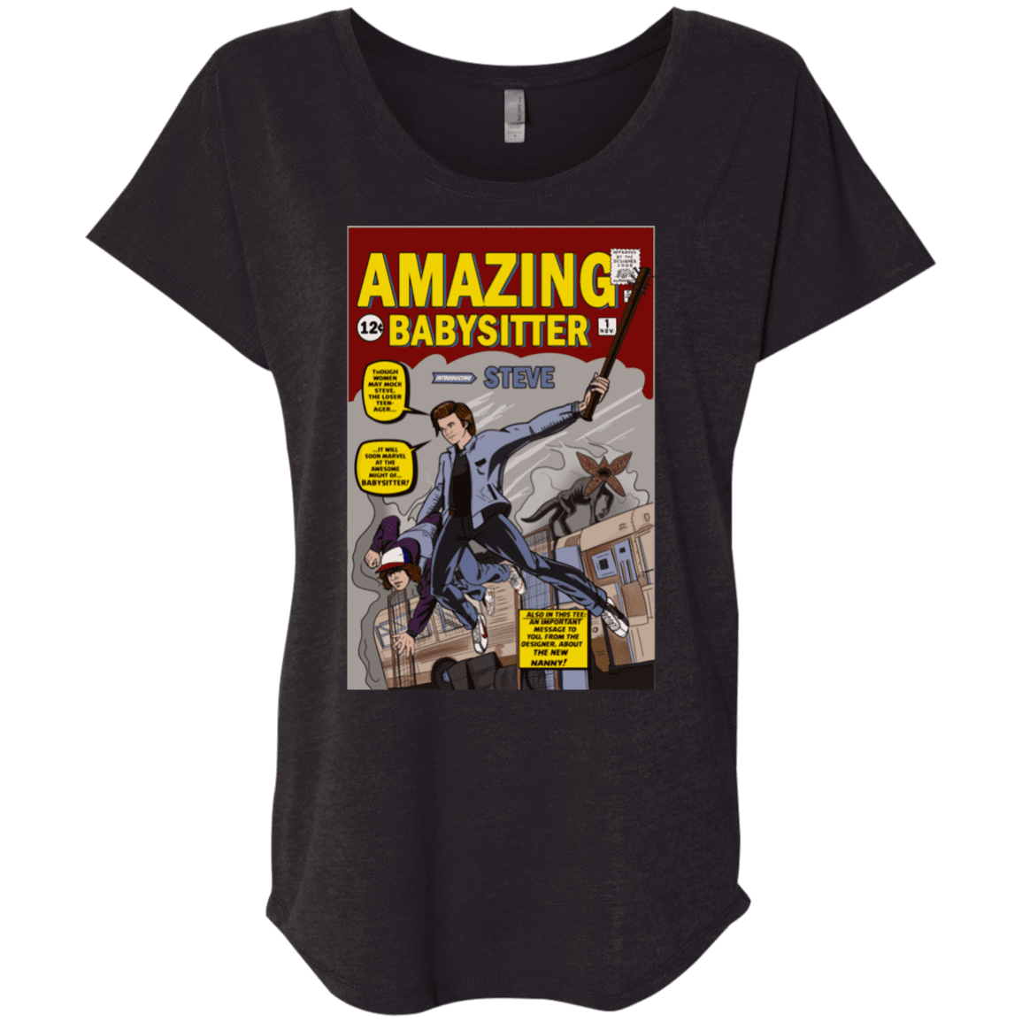 T-Shirts Vintage Black / X-Small The Amazing Babysitter Triblend Dolman Sleeve