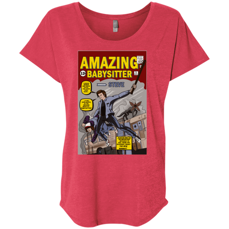 T-Shirts Vintage Red / X-Small The Amazing Babysitter Triblend Dolman Sleeve