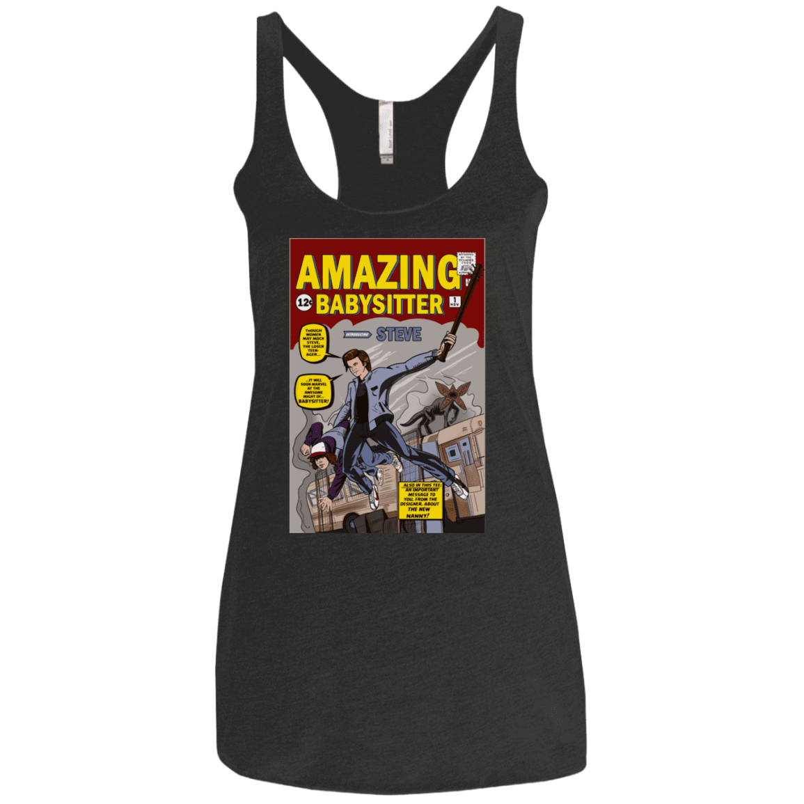 T-Shirts Vintage Black / X-Small The Amazing Babysitter Women's Triblend Racerback Tank
