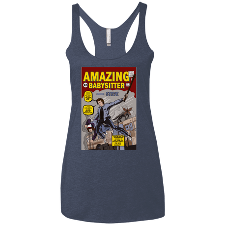 T-Shirts Vintage Navy / X-Small The Amazing Babysitter Women's Triblend Racerback Tank