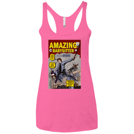 T-Shirts Vintage Pink / X-Small The Amazing Babysitter Women's Triblend Racerback Tank