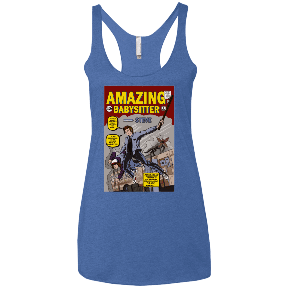 T-Shirts Vintage Royal / X-Small The Amazing Babysitter Women's Triblend Racerback Tank