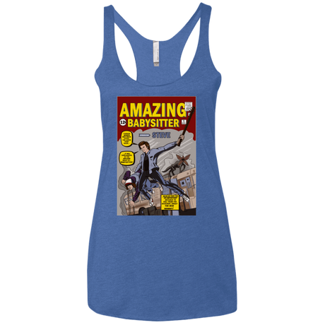 T-Shirts Vintage Royal / X-Small The Amazing Babysitter Women's Triblend Racerback Tank