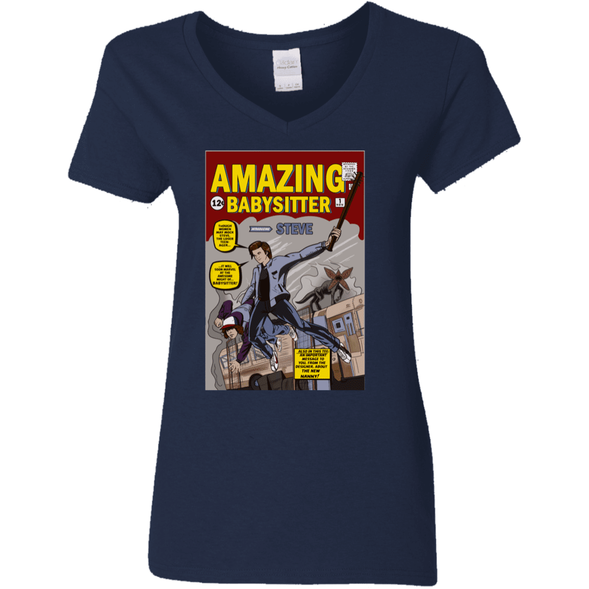 T-Shirts Navy / S The Amazing Babysitter Women's V-Neck T-Shirt