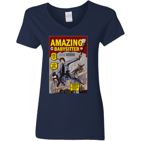 T-Shirts Navy / S The Amazing Babysitter Women's V-Neck T-Shirt