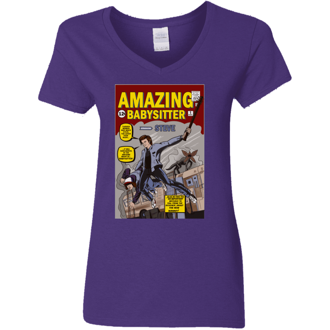 T-Shirts Purple / S The Amazing Babysitter Women's V-Neck T-Shirt