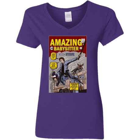 T-Shirts Purple / S The Amazing Babysitter Women's V-Neck T-Shirt