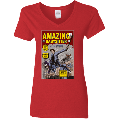 T-Shirts Red / S The Amazing Babysitter Women's V-Neck T-Shirt