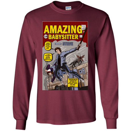 T-Shirts Maroon / YS The Amazing Babysitter Youth Long Sleeve T-Shirt