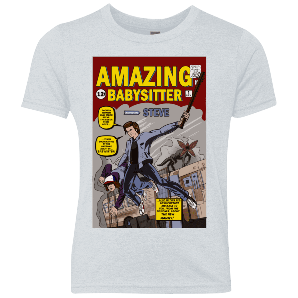 T-Shirts Heather White / YXS The Amazing Babysitter Youth Triblend T-Shirt