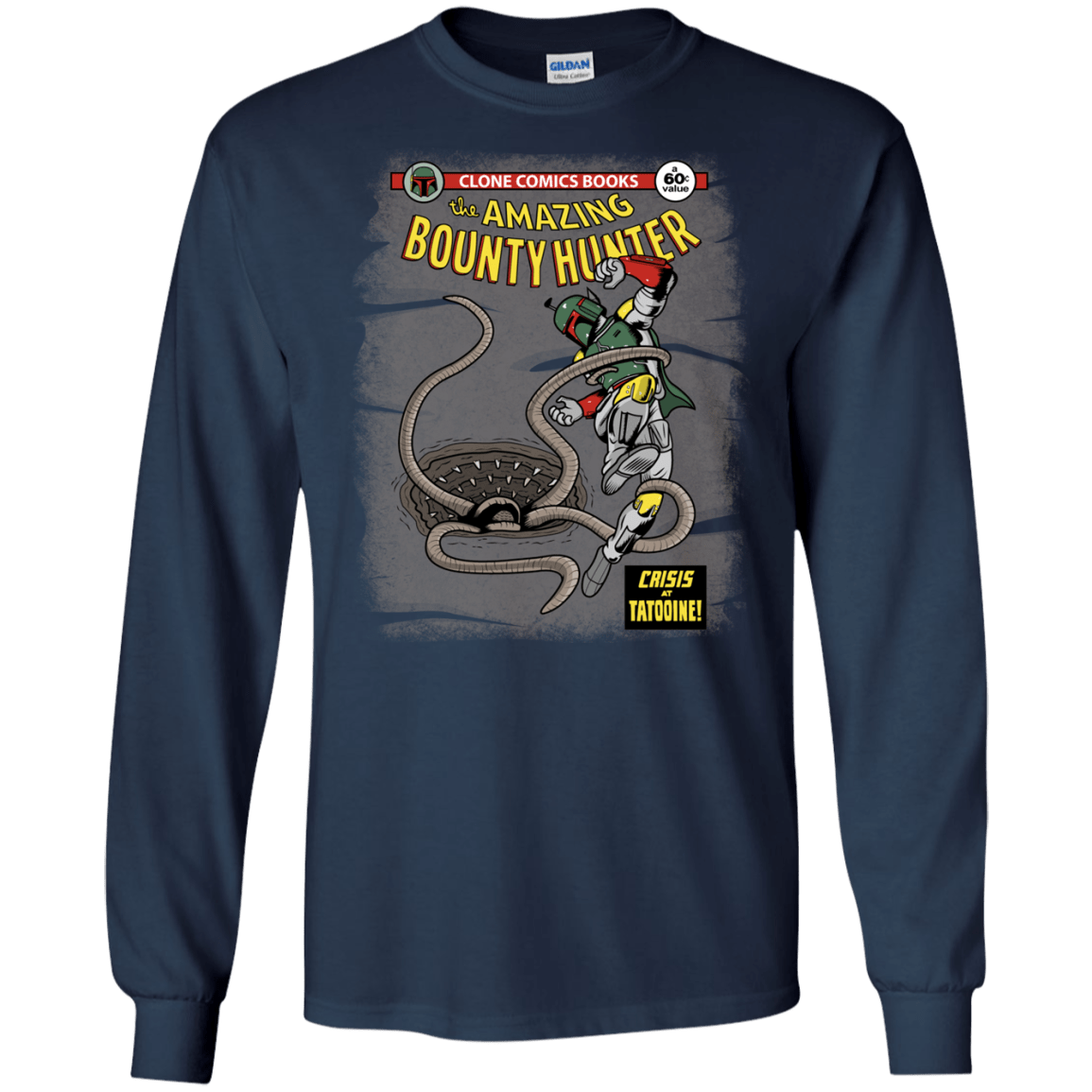 T-Shirts Navy / S The Amazing Bounty Hunter Men's Long Sleeve T-Shirt