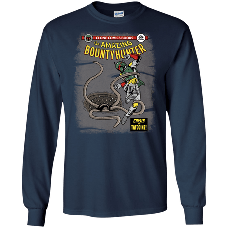 T-Shirts Navy / S The Amazing Bounty Hunter Men's Long Sleeve T-Shirt