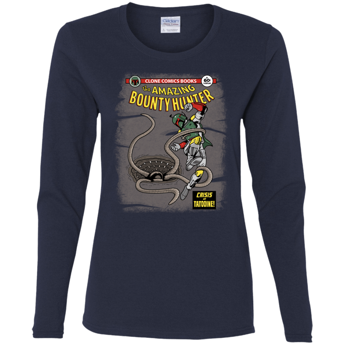 T-Shirts Navy / S The Amazing Bounty Hunter Women's Long Sleeve T-Shirt