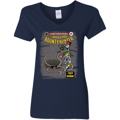 T-Shirts Navy / S The Amazing Bounty Hunter Women's V-Neck T-Shirt