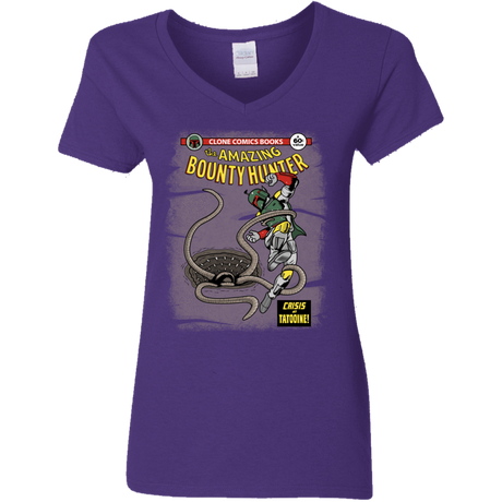 T-Shirts Purple / S The Amazing Bounty Hunter Women's V-Neck T-Shirt