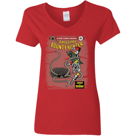 T-Shirts Red / S The Amazing Bounty Hunter Women's V-Neck T-Shirt