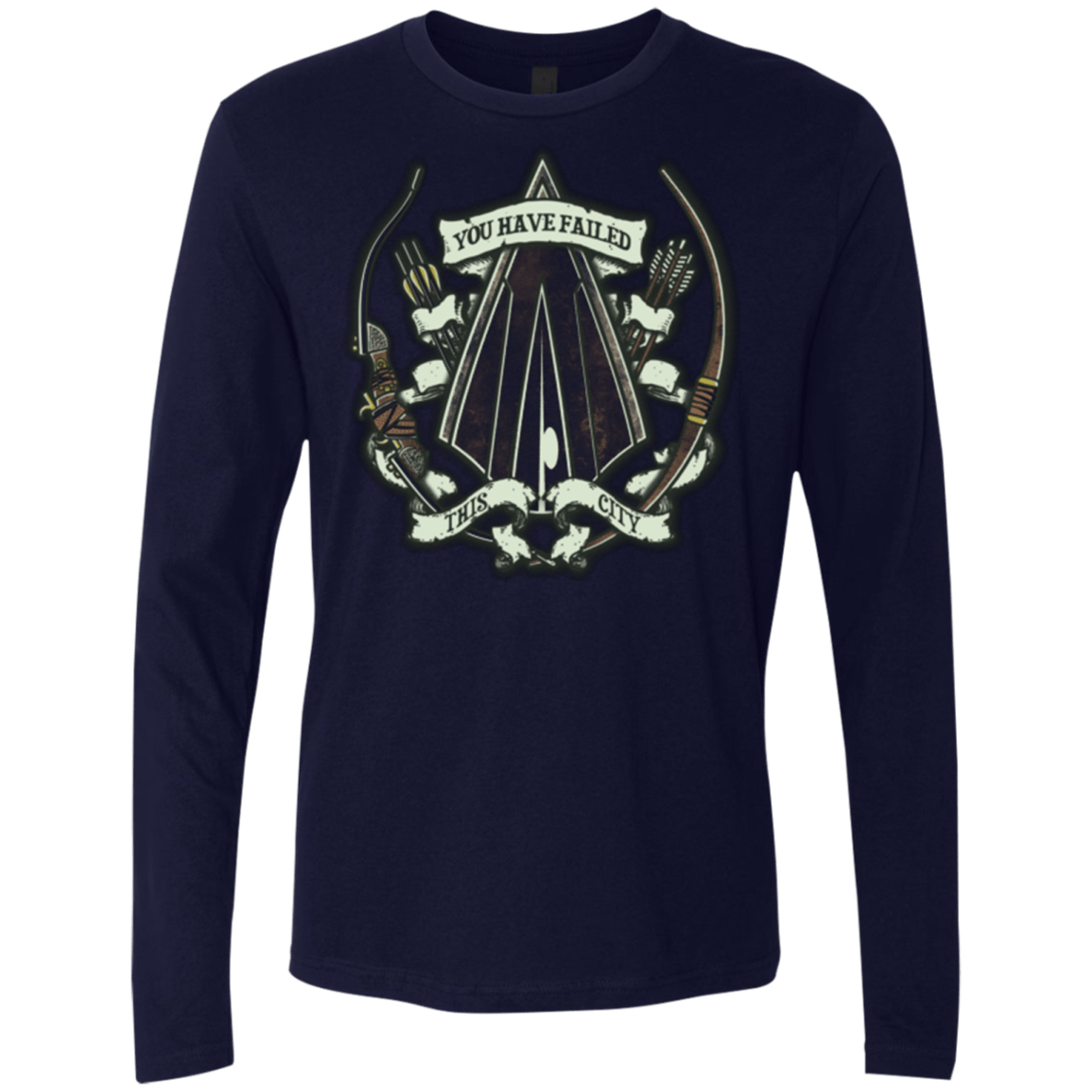 T-Shirts Midnight Navy / Small The Arrow Crest Men's Premium Long Sleeve