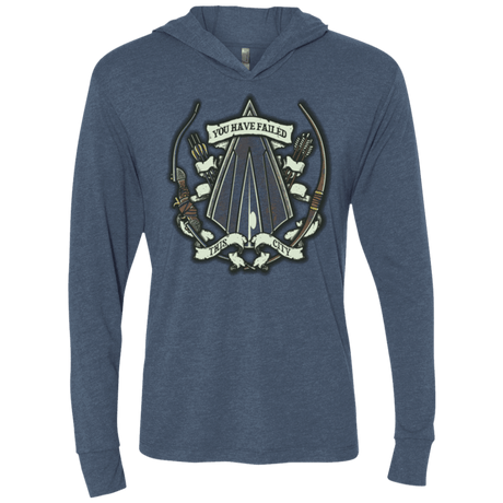 T-Shirts Indigo / X-Small The Arrow Crest Triblend Long Sleeve Hoodie Tee