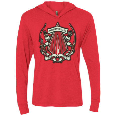 T-Shirts Vintage Red / X-Small The Arrow Crest Triblend Long Sleeve Hoodie Tee
