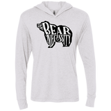 T-Shirts Heather White / X-Small The Bear Necessity Triblend Long Sleeve Hoodie Tee