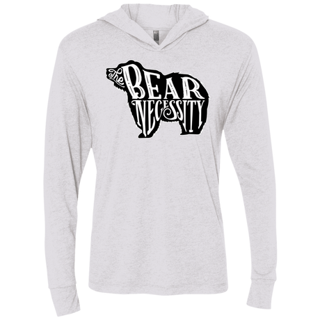 T-Shirts Heather White / X-Small The Bear Necessity Triblend Long Sleeve Hoodie Tee