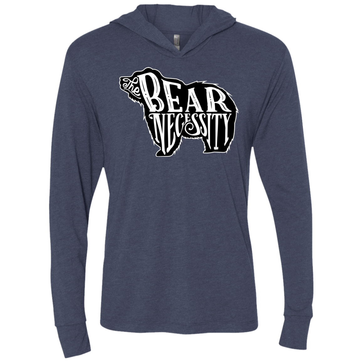 T-Shirts Vintage Navy / X-Small The Bear Necessity Triblend Long Sleeve Hoodie Tee
