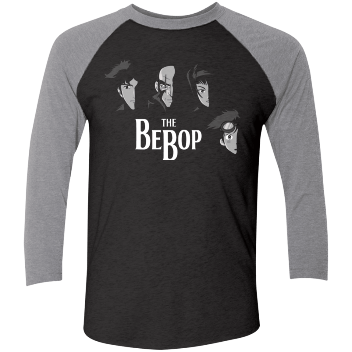 T-Shirts Vintage Black/Premium Heather / X-Small THE BEBOP Men's Triblend 3/4 Sleeve