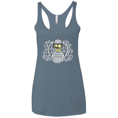 T-Shirts Indigo / X-Small The Bender Joke Women's Triblend Racerback Tank