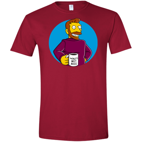 T-Shirts Cardinal Red / S The Best Boss Men's Semi-Fitted Softstyle