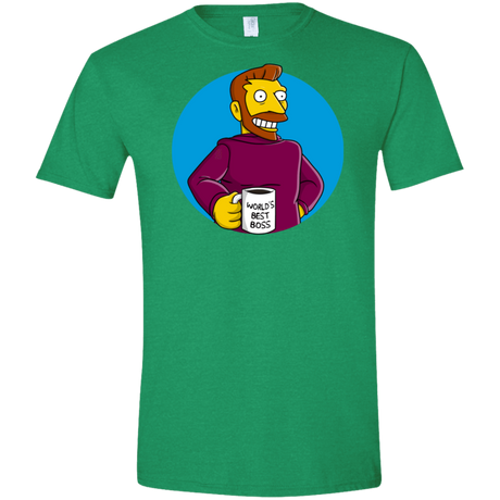 T-Shirts Heather Irish Green / S The Best Boss Men's Semi-Fitted Softstyle