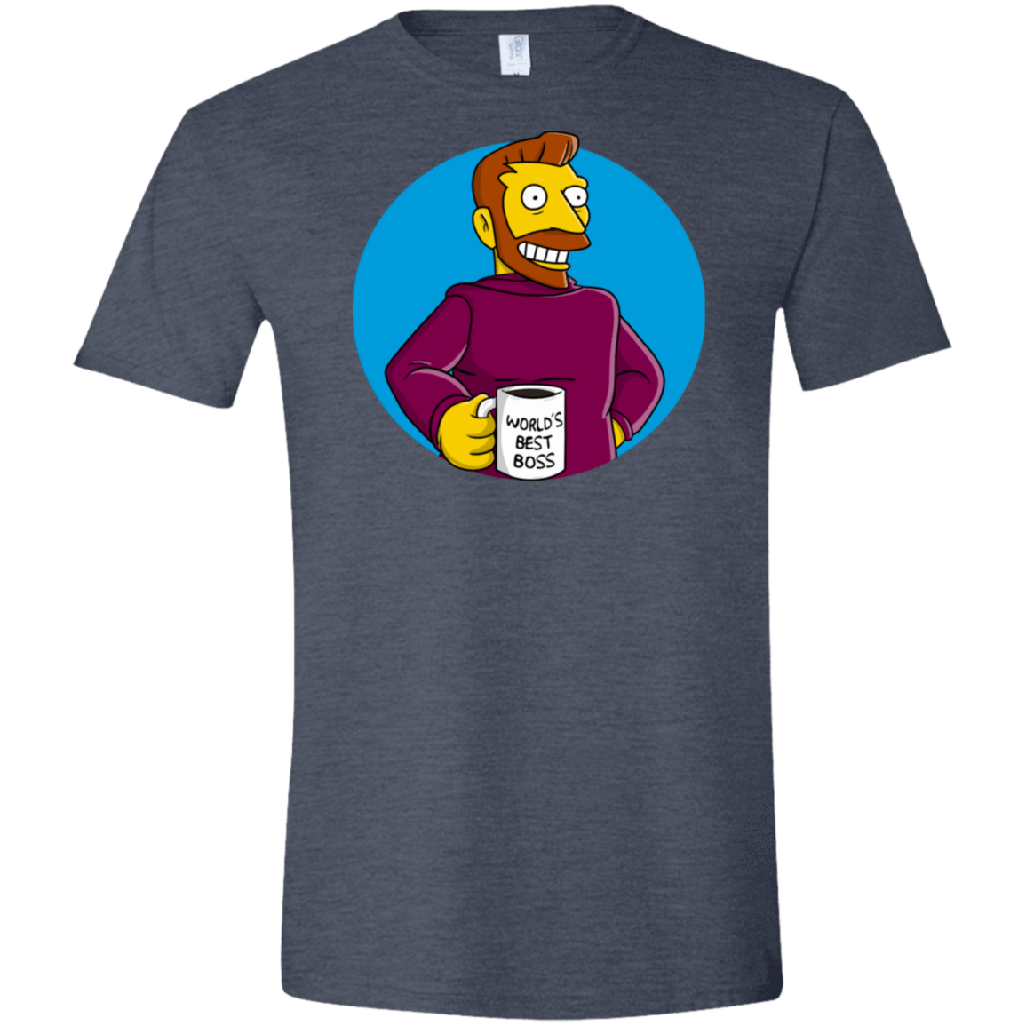 T-Shirts Heather Navy / S The Best Boss Men's Semi-Fitted Softstyle