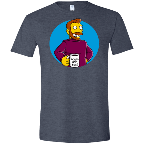 T-Shirts Heather Navy / S The Best Boss Men's Semi-Fitted Softstyle