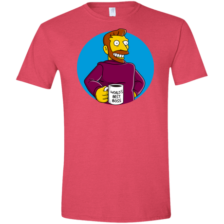 T-Shirts Heather Red / S The Best Boss Men's Semi-Fitted Softstyle