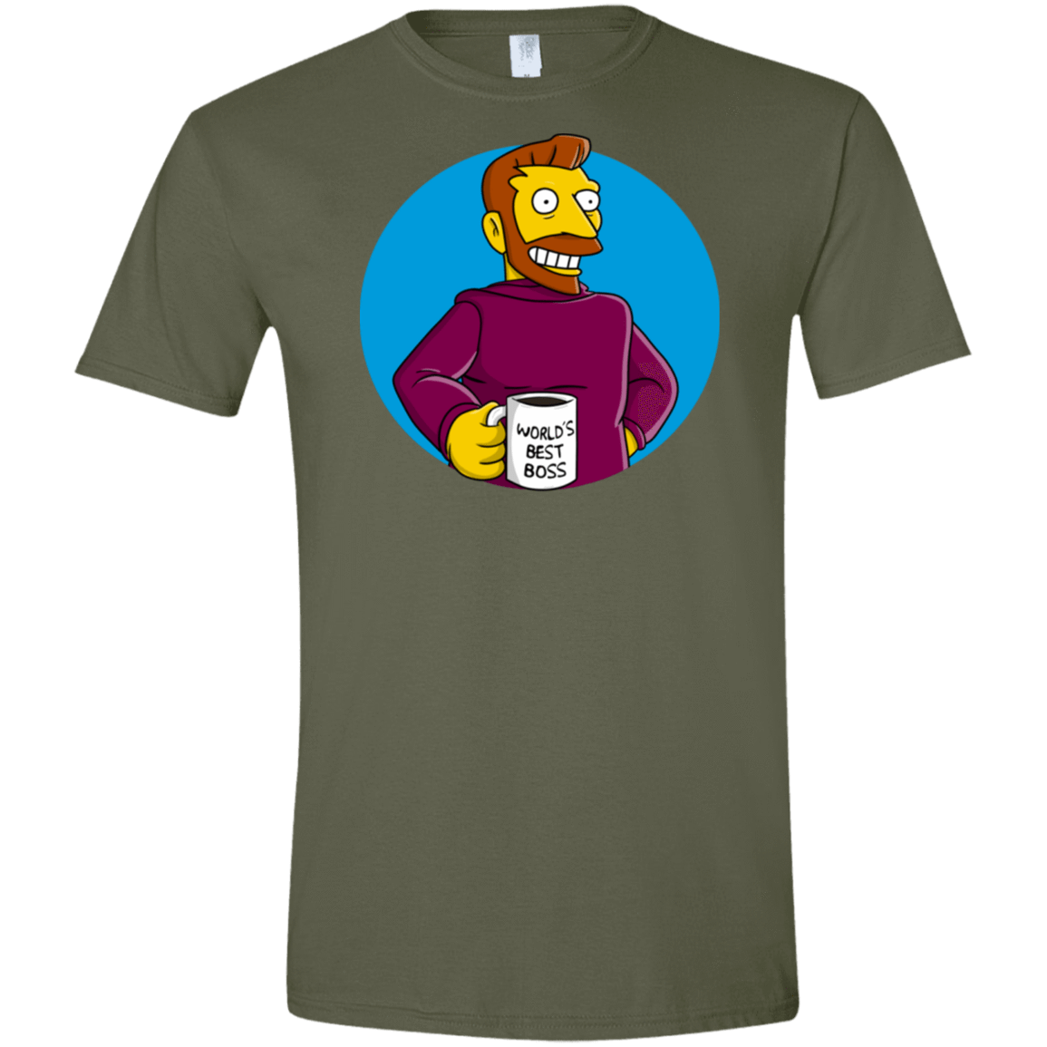 T-Shirts Military Green / S The Best Boss Men's Semi-Fitted Softstyle