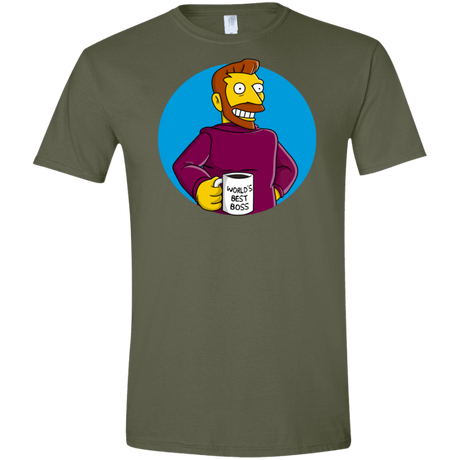 T-Shirts Military Green / S The Best Boss Men's Semi-Fitted Softstyle