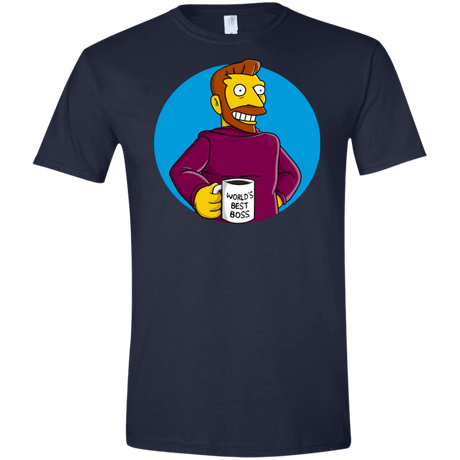 T-Shirts Navy / X-Small The Best Boss Men's Semi-Fitted Softstyle