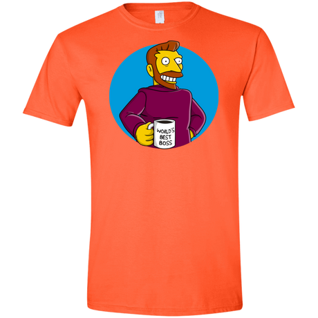 T-Shirts Orange / S The Best Boss Men's Semi-Fitted Softstyle