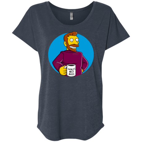 T-Shirts Vintage Navy / X-Small The Best Boss Triblend Dolman Sleeve