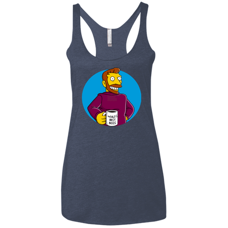 T-Shirts Vintage Navy / X-Small The Best Boss Women's Triblend Racerback Tank