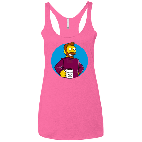 T-Shirts Vintage Pink / X-Small The Best Boss Women's Triblend Racerback Tank