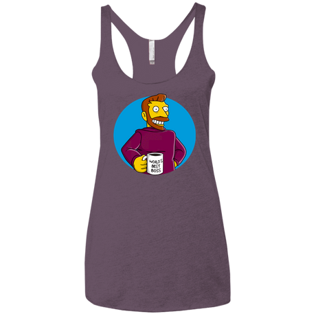 T-Shirts Vintage Purple / X-Small The Best Boss Women's Triblend Racerback Tank