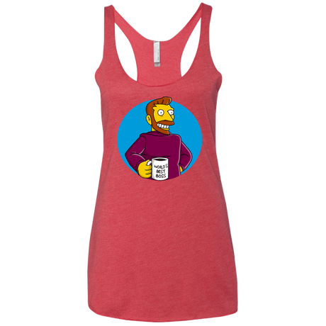 T-Shirts Vintage Red / X-Small The Best Boss Women's Triblend Racerback Tank