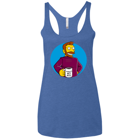 T-Shirts Vintage Royal / X-Small The Best Boss Women's Triblend Racerback Tank
