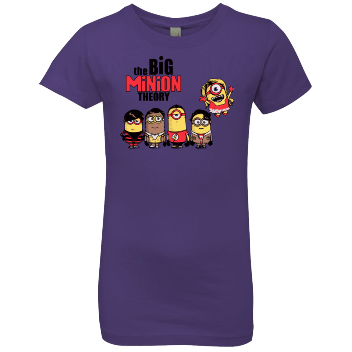 T-Shirts Purple Rush / YXS THE BIG MINION THEORY Girls Premium T-Shirt